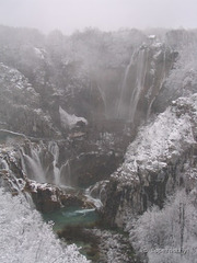 waterfall in the snow