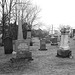 Cimetière et église  / Church and cemetery  -  Ormstown.  Québec, CANADA.  29 mars 2009- B & W