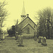 Cimetière et église  / Church and cemetery  -  Ormstown.  Québec, CANADA.  29 mars 2009 - En photo ancienne / Vintage