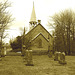 Cimetière et église  / Church and cemetery  -  Ormstown.  Québec, CANADA.  29 mars 2009 -  Sepia