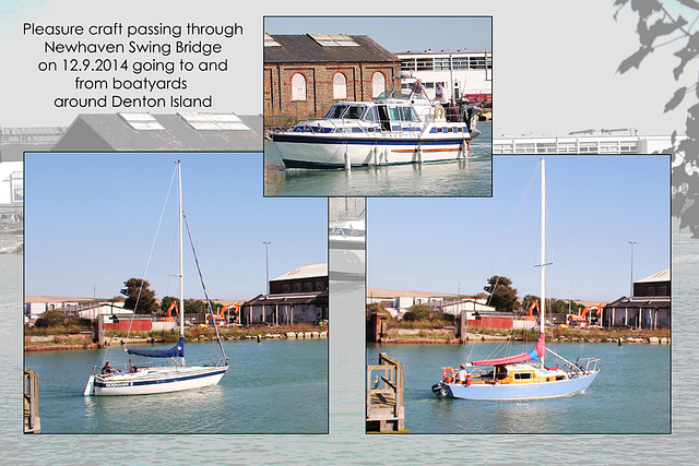 Craft passing through Newhaven Swing Bridge - 12.9.2014