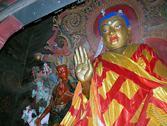 Buddha statue inside the Pelkor Chode Monastery