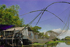 Fishing net over the Khlong Onnut