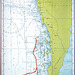 Our tour route marked in the sea map