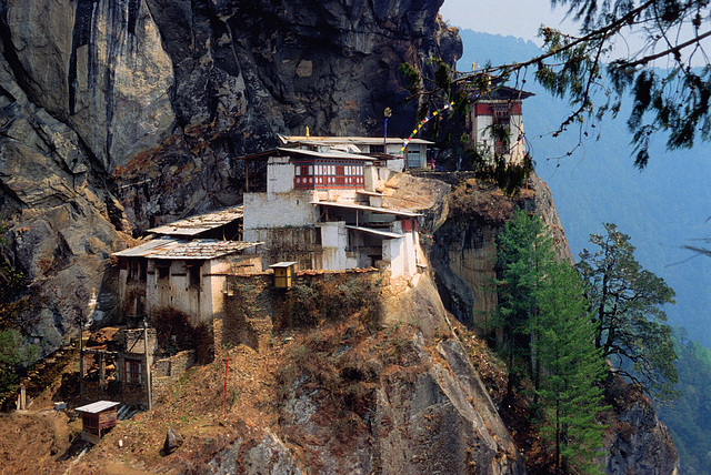 Tiger's Nest Monastery with the fire destroyed part