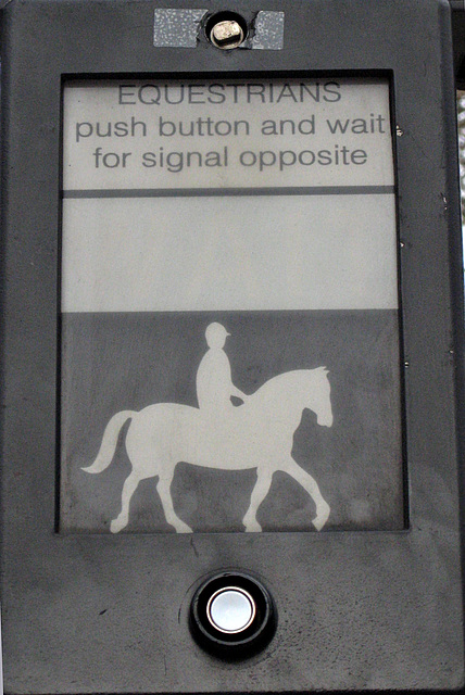 Equestrians push button...
