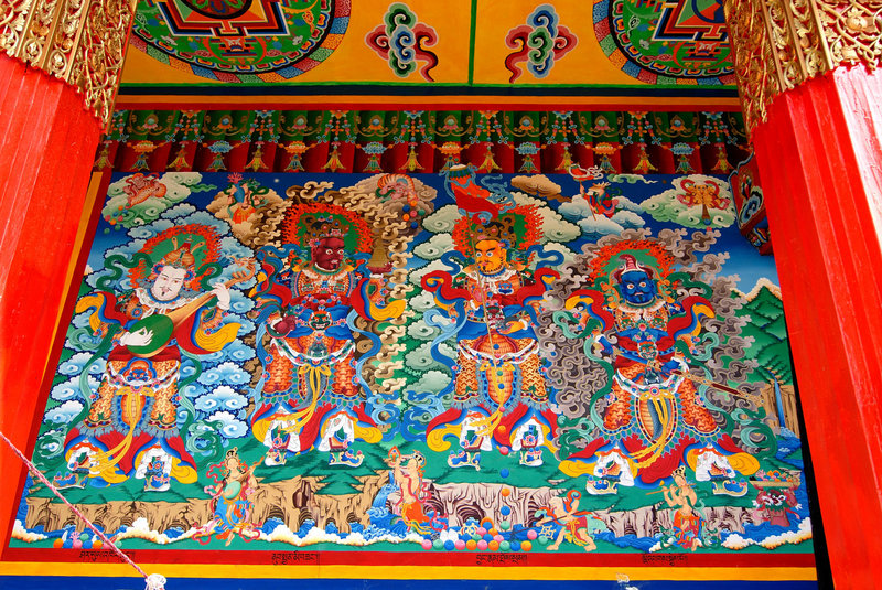 Wall paintings inside the Songzanlin Monastery