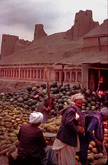 Watermelons sold out in front of the citadel