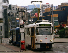 Liberec Tram #50 (zoomed), Na rybníčku zastavka, Liberec, Liberecky Kraj, Bohemia(CZ), 2007