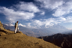 Panorama to the Himalaya peaks