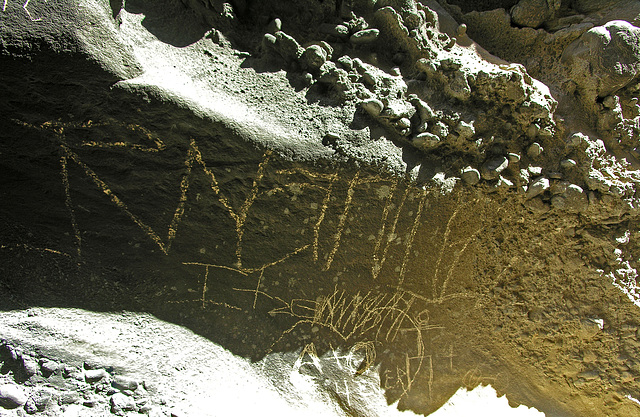 Graffiti in Camp at Old Quarry (7159)