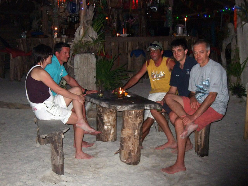 Our diving group enjoy the entertainment of the island