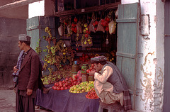 Fruit vendor sells deliciouse products
