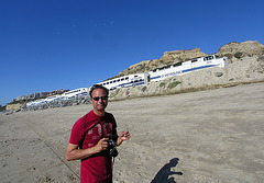 Dan & Metrolink On San Clemente Beach (7081)