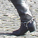 Bankomat Lady in mini denim skirt and Dominatrix SS boots style - Ängelholm / Sweden-  October 23th 2008
