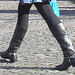 Bankomat Lady in mini denim skirt and Dominatrix SS boots style - Ängelholm / Sweden-  October 23th 2008