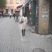 Barber's shop black Swedish Lady in chopper heeled boots -  Bruskgatan street  /  Helsingborg , Sweden  / Suède  -  22-10-2008