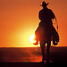 Coowboy at sunset