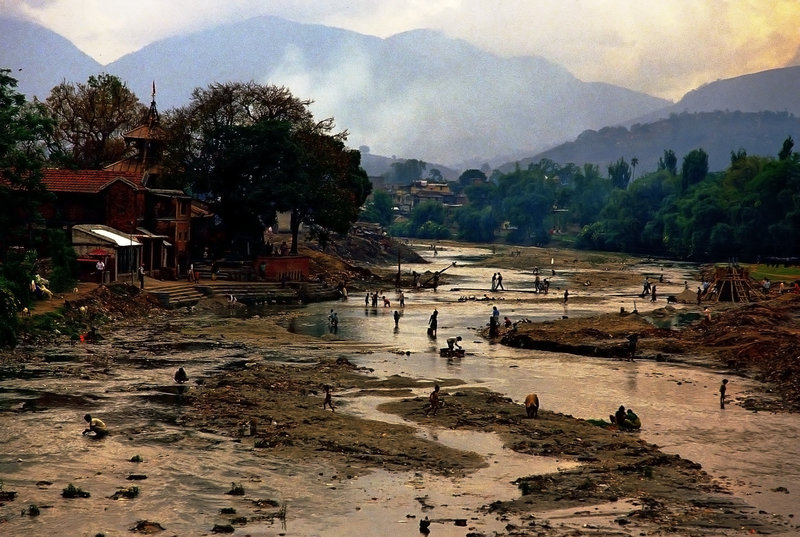 The dried Bagmati river