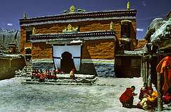 In the yard of the Namgyal Gompa