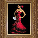 Merveilleuse, fière et voluptueuse, La flamenca ondule, impétueuse, Son regard foudroie celui qui s’y perd,