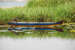 Boat in the Lotos Lake