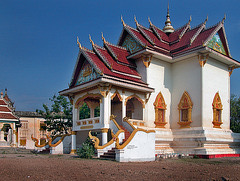 New built temple near Wat Luang in Pakse