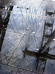 Spokes in the puddle