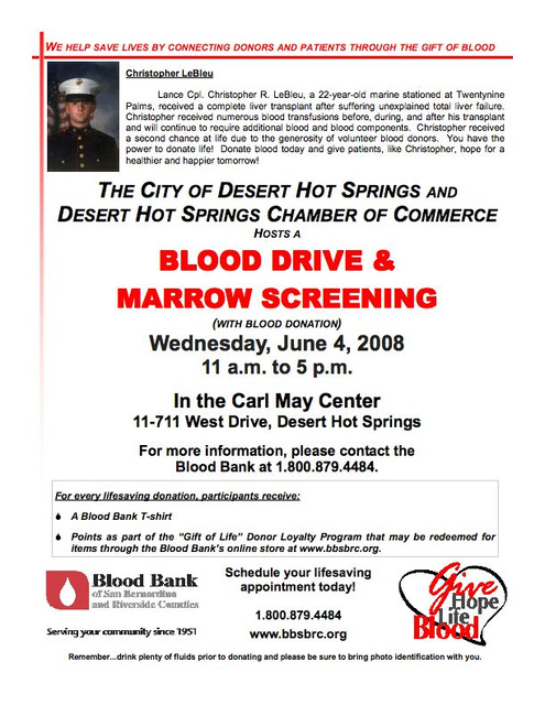 Blood Drive Flyer for LeBleu