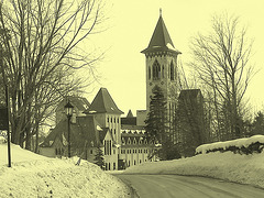 Abbaye / Abbey - St-Benoit-du-lac  /  Québec- CANADA - Février 2009 - Vintage close-up artwork