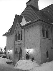 Abbaye / Abbey - St-Benoit-du-lac  /  Québec- CANADA - Février 2009 - Noir et blanc