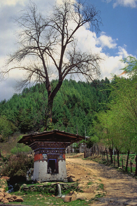 Chorten on the way to the Konchogsum Lhakhang temple