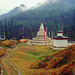 A stupa and a chorten