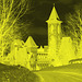 Abbaye St-Benoit-du-lac  /  St-Benoit-du-lac  Abbey -  Quebec, CANADA  / 6 février 2009 - Effet négatif coloré en jaune  /  Photofiltre