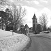 Abbaye St-Benoit-du-lac  / St-Benoit-du-lac  Abbey -  Quebec, CANADA / 6 février 2009 -  Noir et blanc avec photofiltre