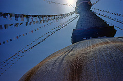 Bodnath stupa in sunlight