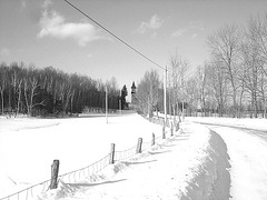 Abbaye St-Benoit-du-lac  /   St-Benoit-du-lac  Abbey -  Quebec, CANADA  / 6 février 2009 - Noir et blanc