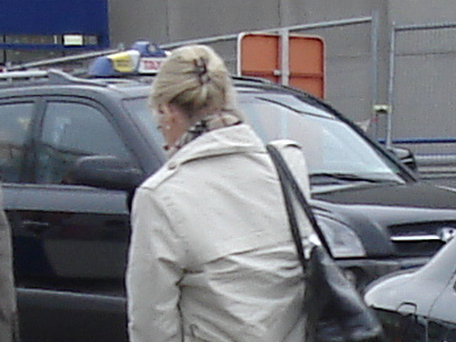 Heras blonde mature in extreme hammer heeled boots-  Brussels airport -19-10-2008