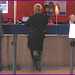 Brussels airlines open blond worker in sexy boots   /   Blonde bien bottée au travail-  Brussels airport - 19-10-2008