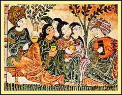 Bayad plays the Oud to the Ladies, manuscrit arabe