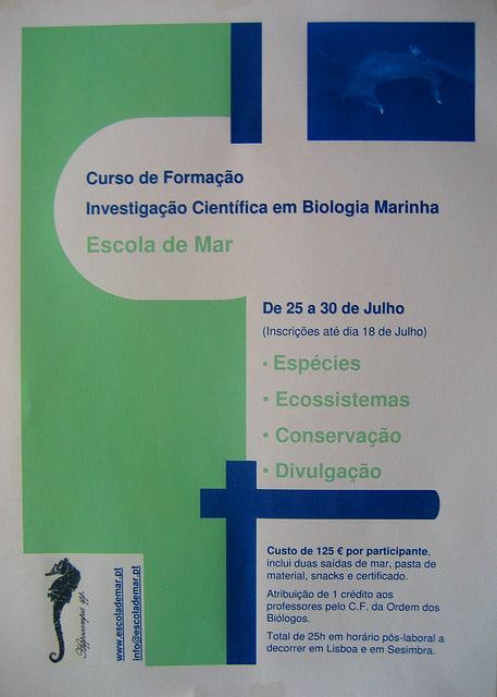 Escola de Mar "School of Sea", Scientific Investigation Course on Marine Biology, from 25 to 30 July 2008