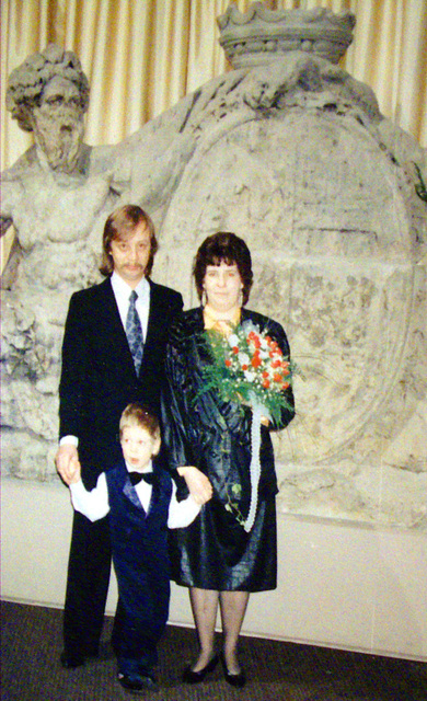 Marriage - Photo with mum and Pierre (and his dad)