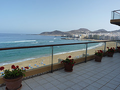 Las Canteras desde la terraza del hotel en Las Palmas de Gran Canaria. Islas Canarias. España
