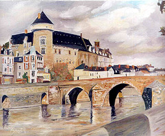 Le Vieux Pont à Laval, œuvre de Philippe Poydenot