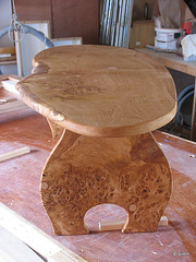 Burred oak table leg detail