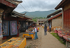 Selling souvenirs in the Naxi village Baisha