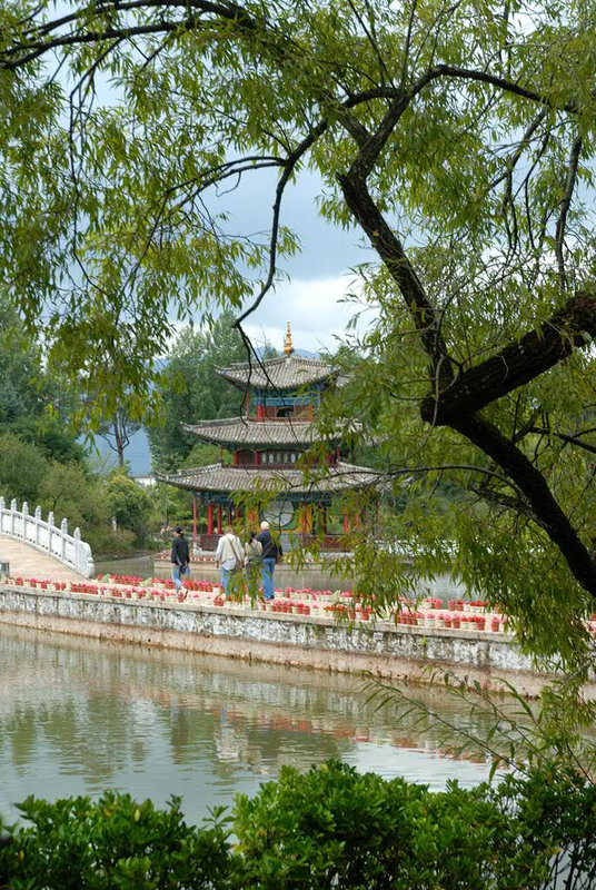 Lijiang Black Dragon Pool and a Pavillon
