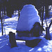 Courrier et oiseaux  / Bird house mailbox -  St-Benoit-du-lac  au Québec. CANADA.  Février 2009 - Effet nuit / Night effect artwork