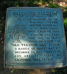 Descanso Gardens Old Verdugo Oak Plaque (2311)