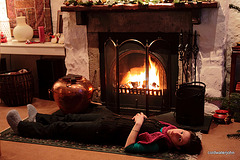 Chilling out in front of Christmas evening fire 5311913160 o